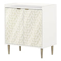 White and Gold 2-Door Storage Cabinet S375028