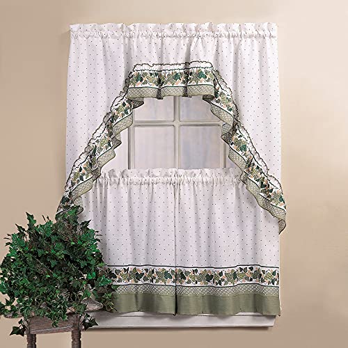 Cottage Ivy Country Curtain Tier And Swag Set, Multi, 56-Inch X 36-Inch P529