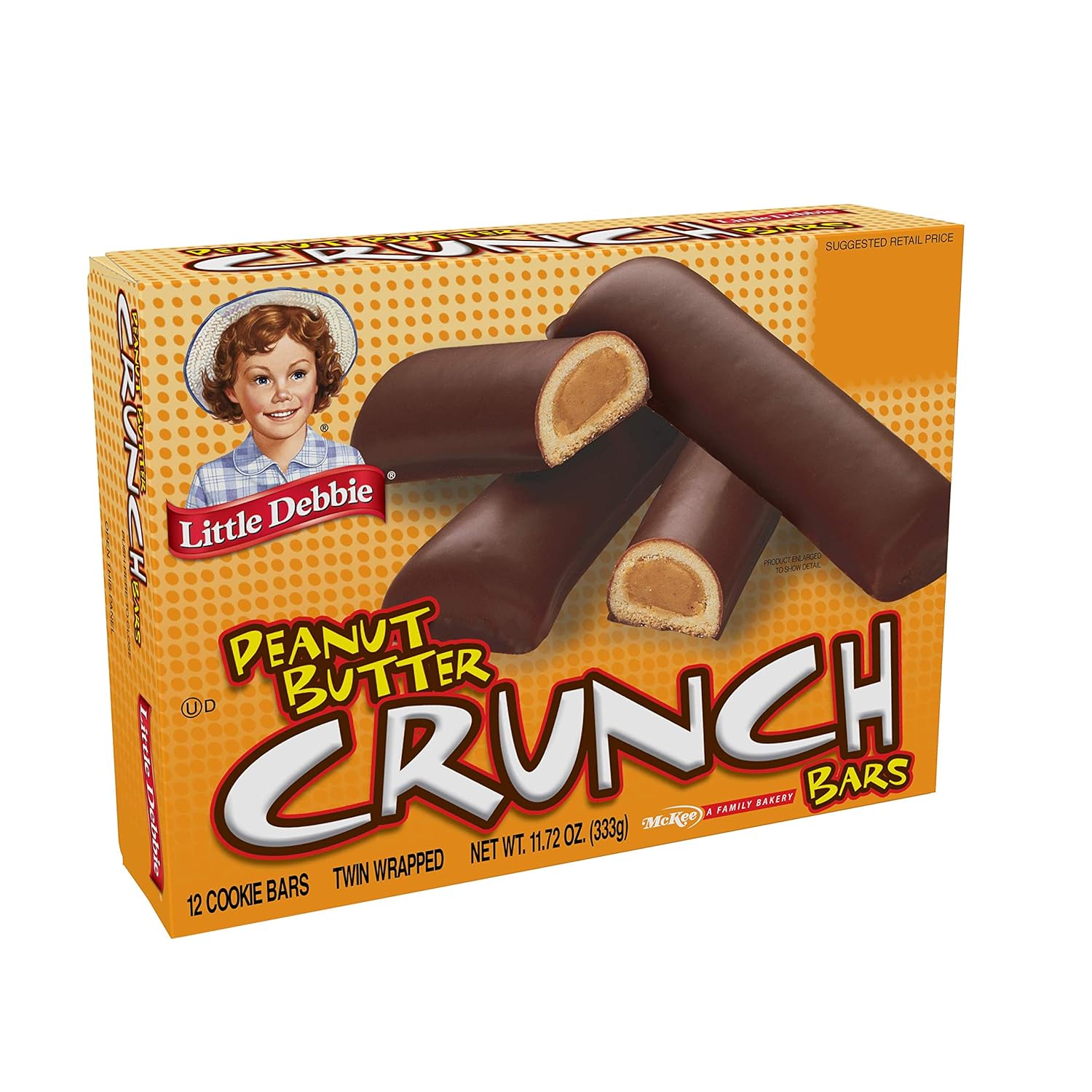 Peanut Butter Crunch Bars, 11.72 Oz Box, 6 Twin Wrapped Cookies, 12 Count G2027