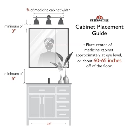 Nutmeg Oak Assembled Frame Bathroom Wall Cabinet with Mirrored Doors, 36" N755