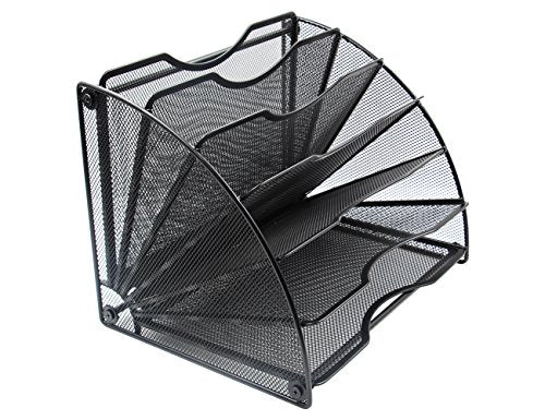 Black Mesh 6 Slots Desktop File Organizer E92642