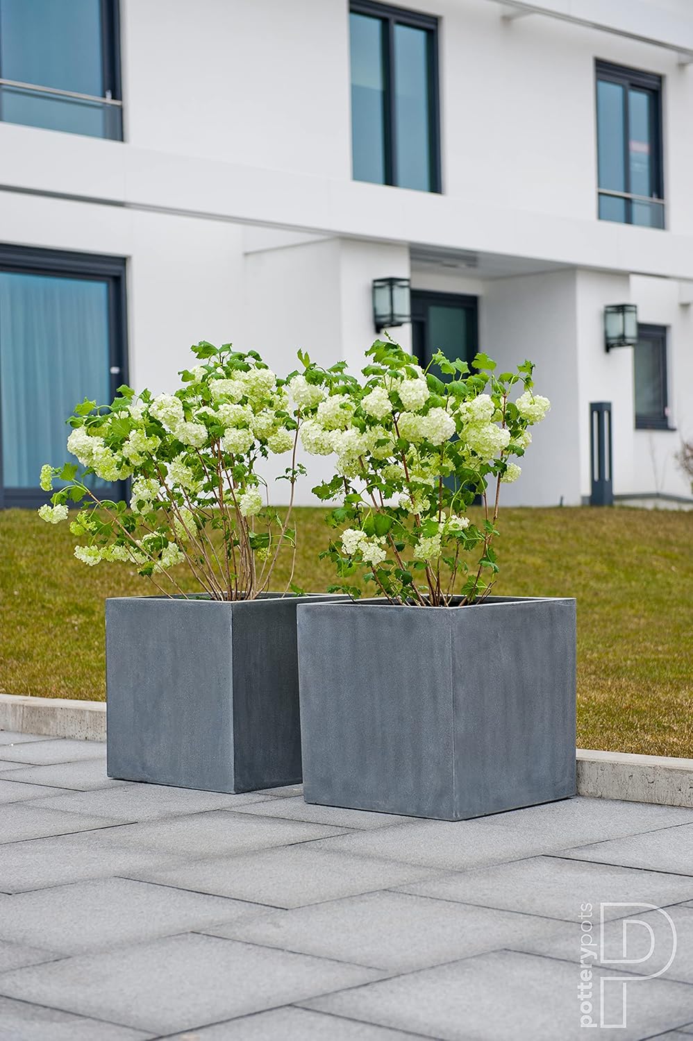 Grey Square Fiberstone Planter, Extra Large, 24 Inch Tall G698703
