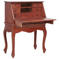 Brown Solid Wood Secretary Desk with Flip Top C3043