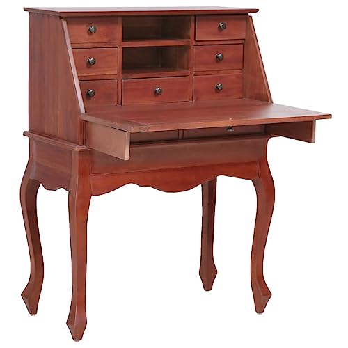 Brown Solid Wood Secretary Desk with Flip Top C3043