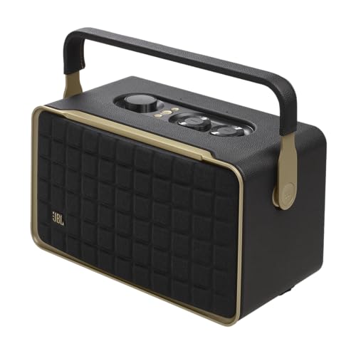 Retro Style Smart Home Speaker with Wi-Fi, Bluetooth and Voice Assistants (Black/Gold) V49666