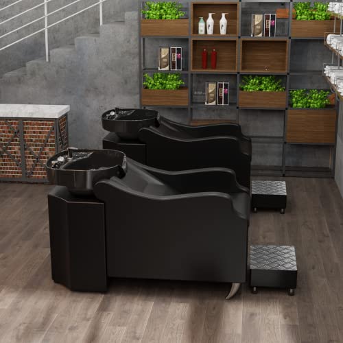 Shampoo Backwash Unit with Large Porcelain Bowl Salon Sink Hair Wash Chair Shampoo Station U698501