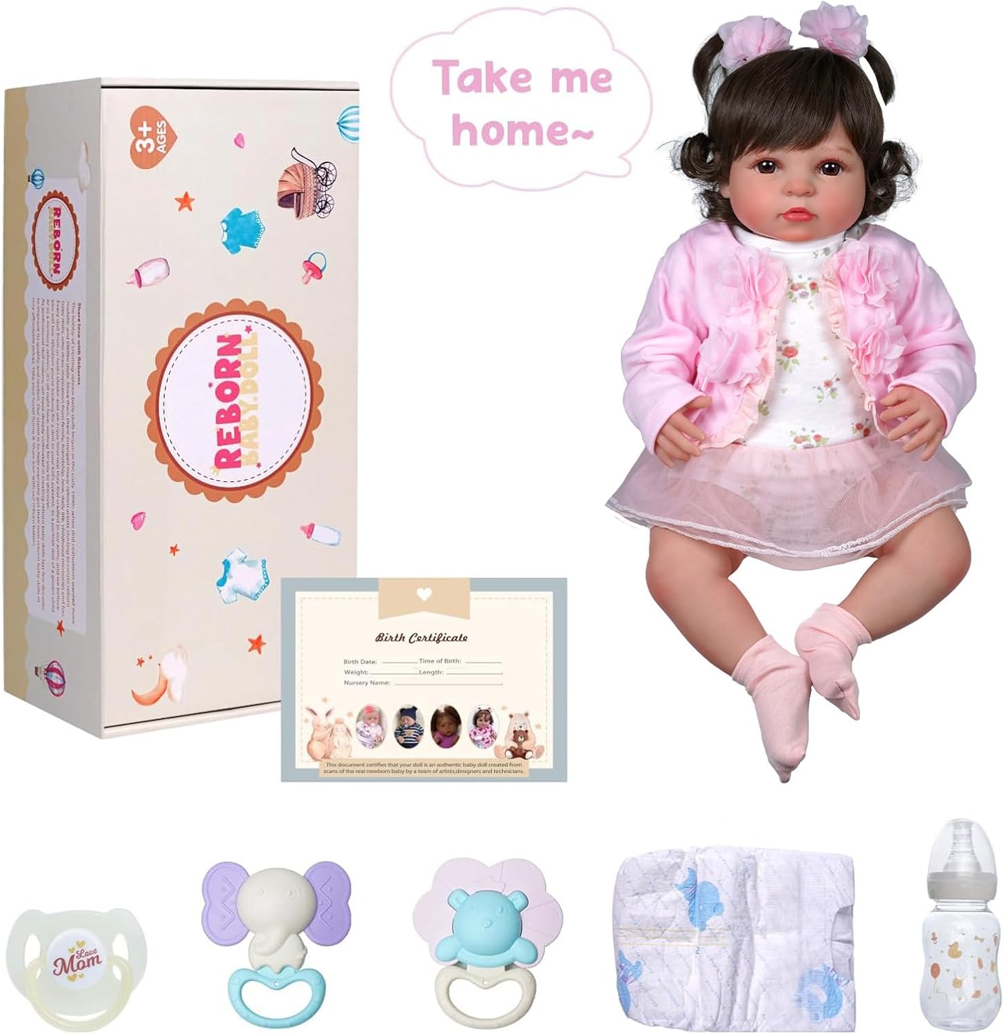 20 Inch Realistic Soft Vinyl and Cloth Body Poseable Reborn Baby Doll X953