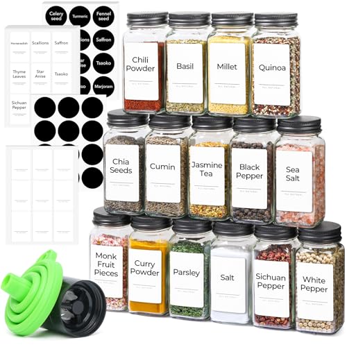 24Pcs 4oz Glass Spice Jars with Metal Lids R720339