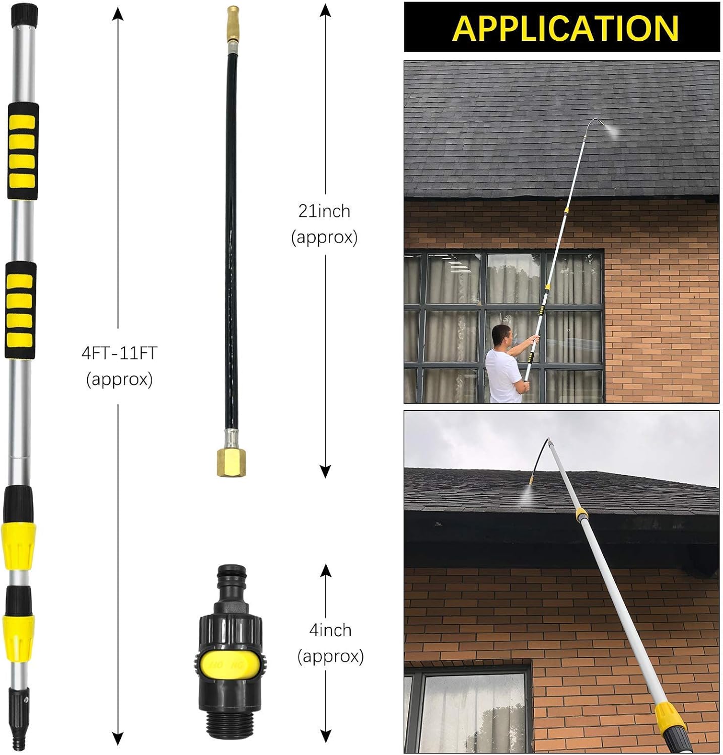 12FT Telescoping Gutter Cleaning Wand Kit Pack of 2 A72199
