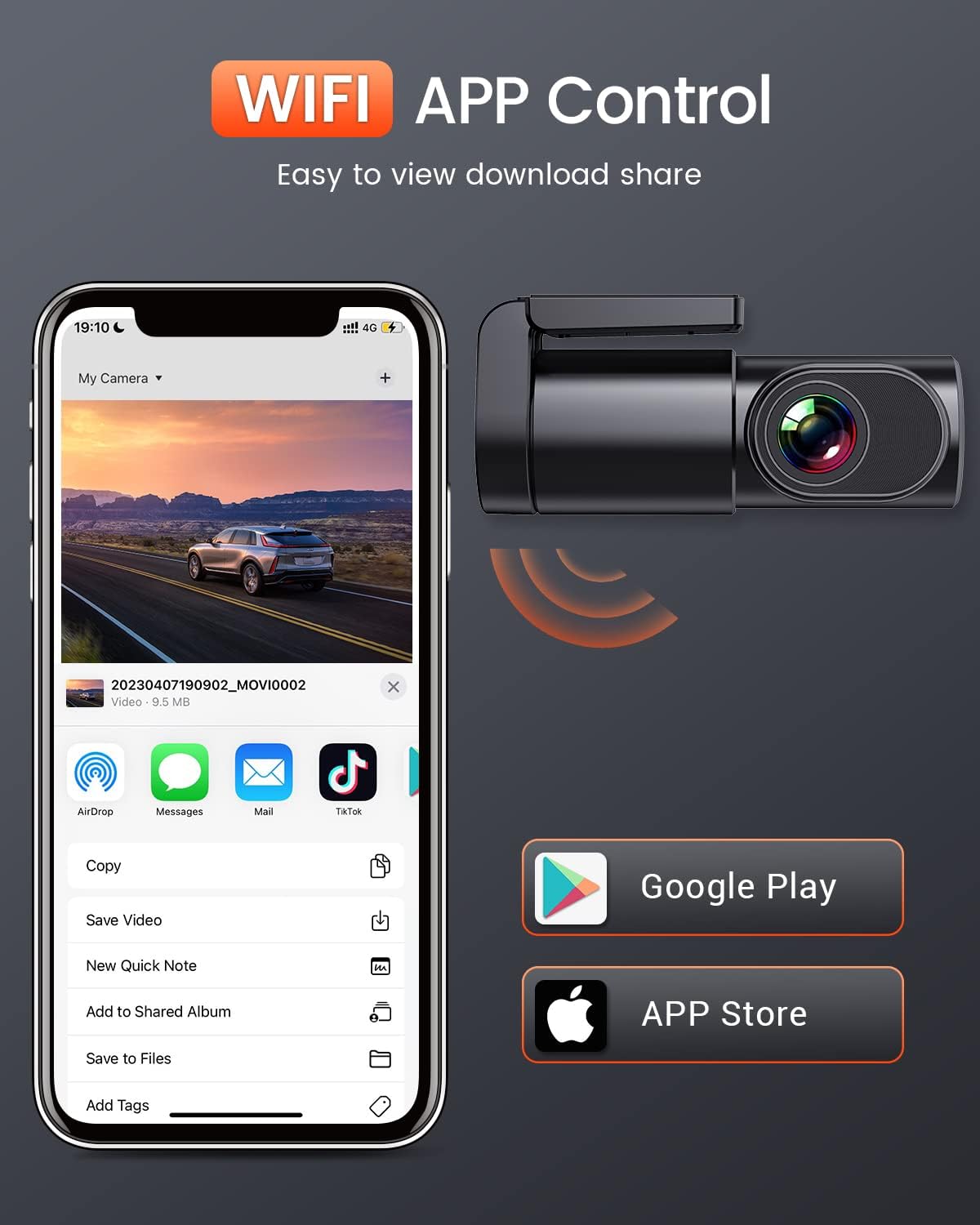 2.5K Car Dash Cam with Night Vision D225