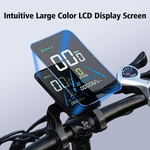 20" Fat Tire Step-Thru Electric Bike with 48V 15AH Removable Battery, 7-Speed H8493