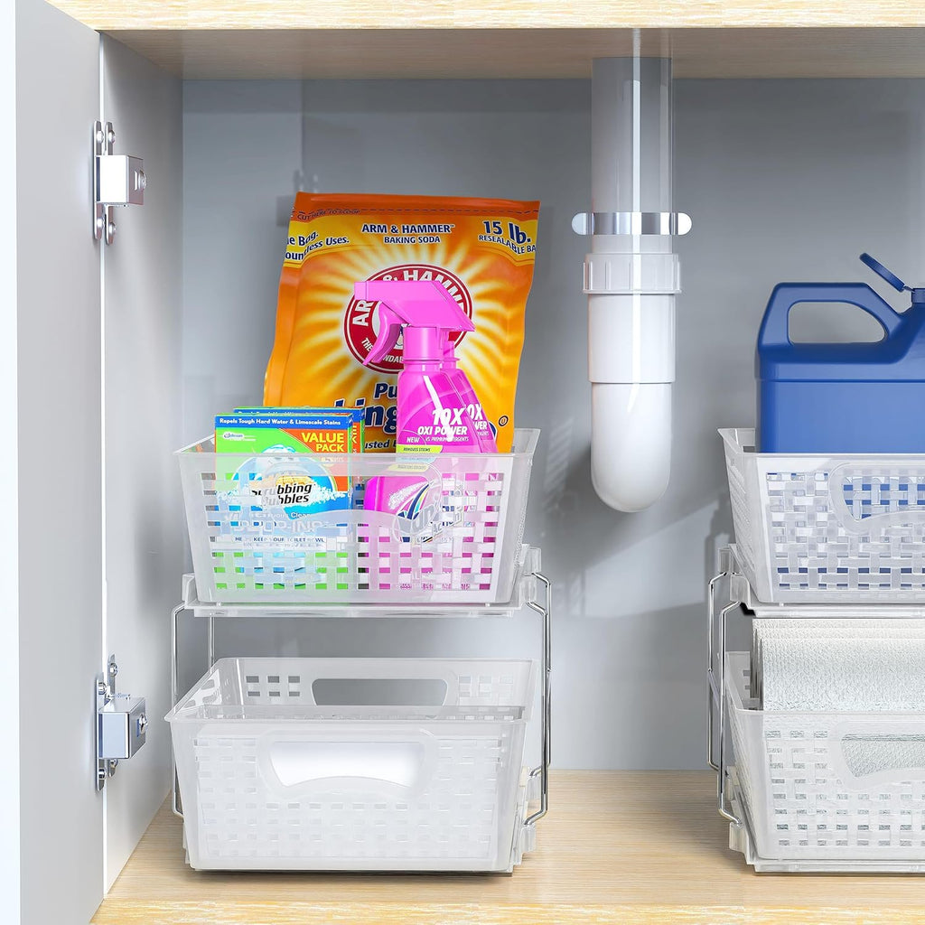 2 Tier Pull-Out Sliding Drawer Under-Sink Storage Organizer Tray S138