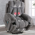 Light Gray Power Lift Recliner Chair with Massage and Heat N30221