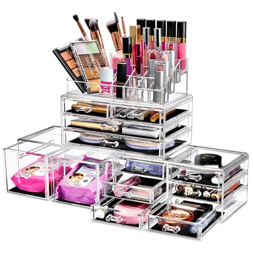 Clear Stackable 12 Drawers Makeup Organizer Q8379