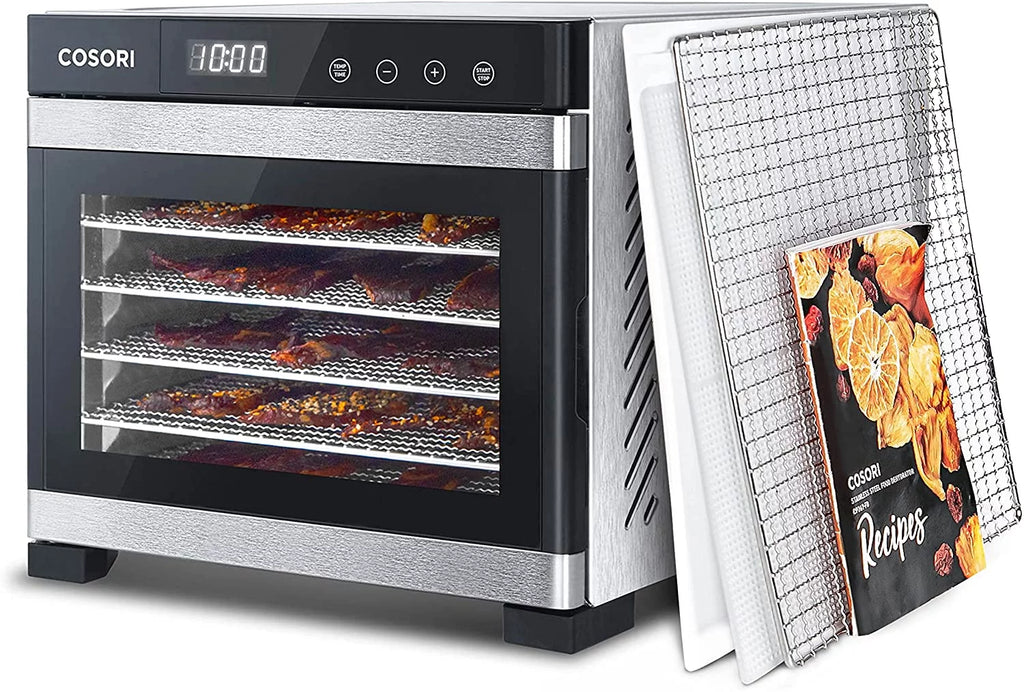 6 Stainless Steel Trays Food Dehydrator with Digital Timer and Temperature Control I511