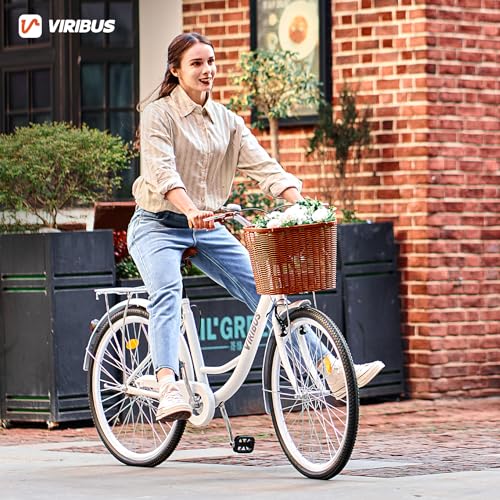 24 26 inch 1 Speed Step Through Cruiser Bike with Basket K8367