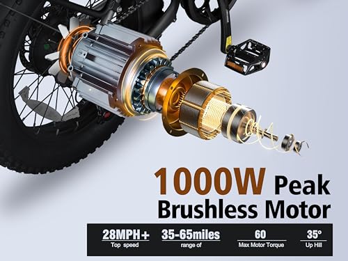 20" Fat Tire Step-Thru Electric Bike with 48V 15AH Removable Battery, 7-Speed H8493