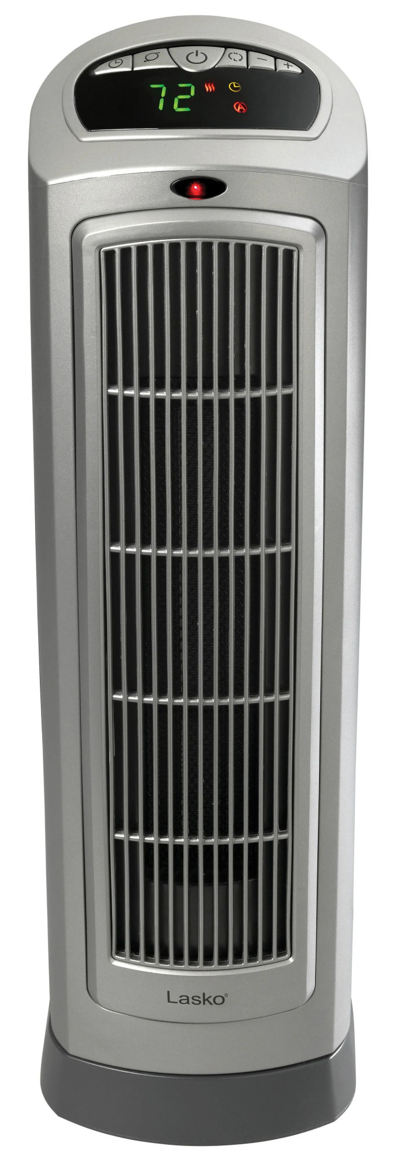 23" 1500W Oscillating Ceramic Space Heater with Timer, Remote, Silver C585097