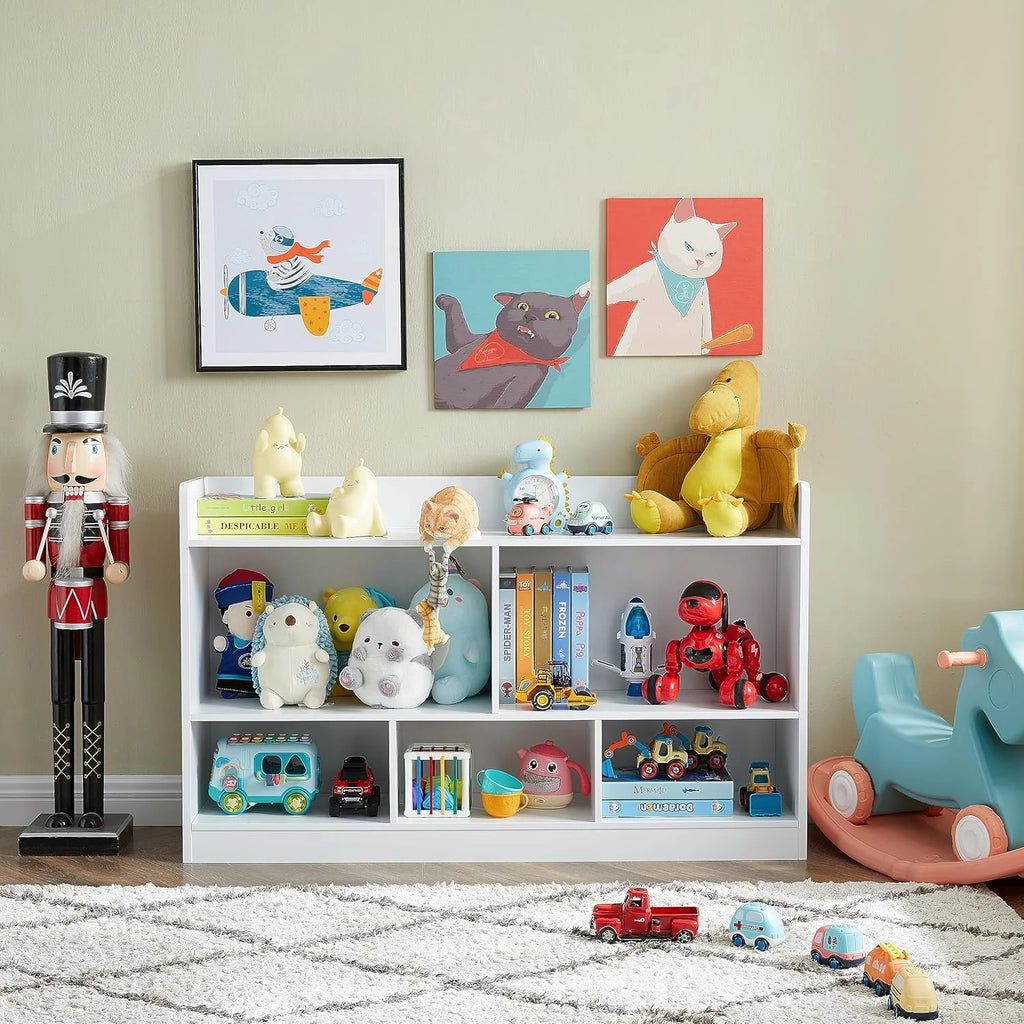 White 5-Section Wooden Bookshelf U564