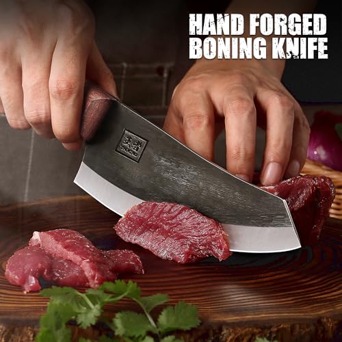 6.6 Inch High Carbon Steel Nakiri Knife with Leather Sheath R755702