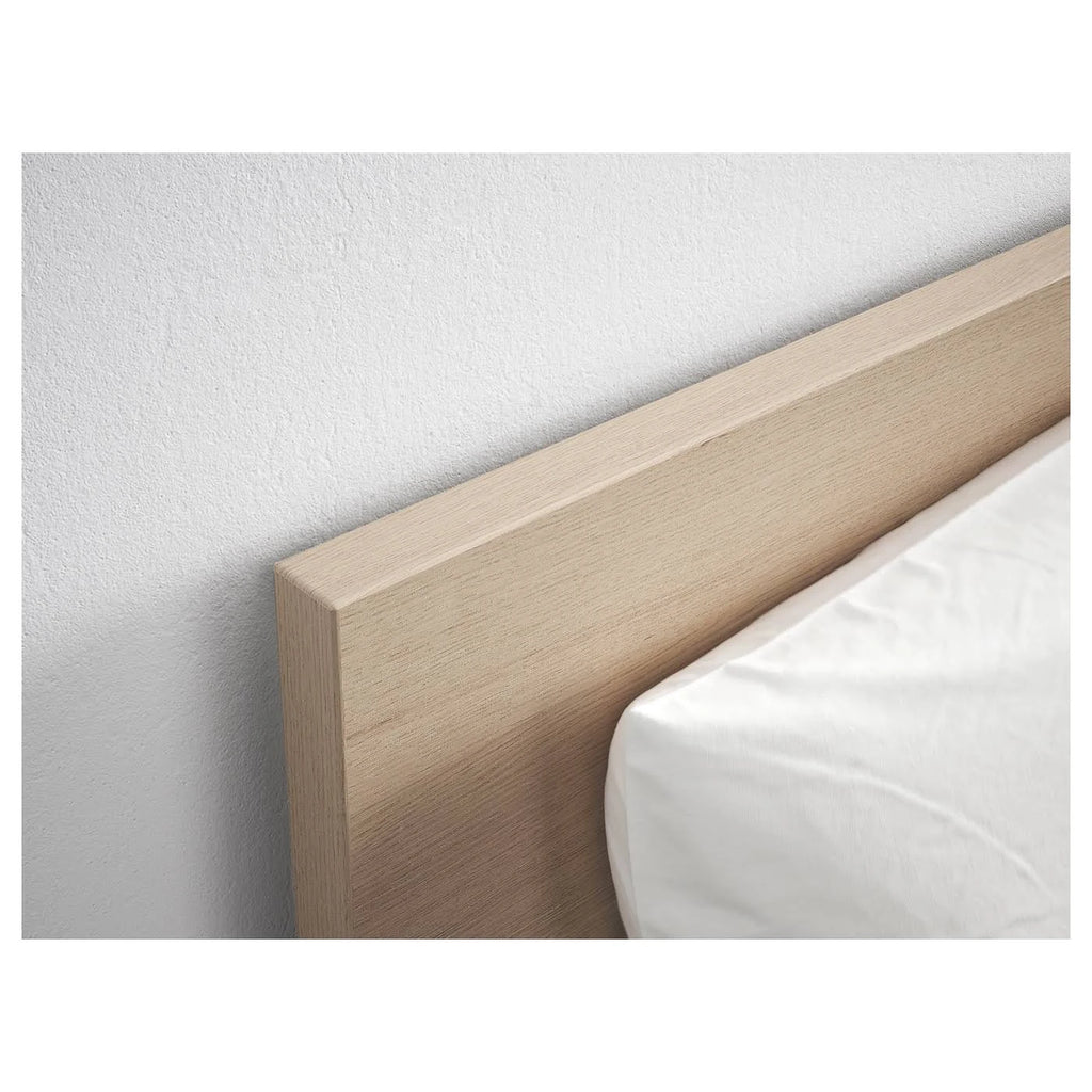White Stained Oak Veneer King Bed Frame with 4 Storage Boxes D732