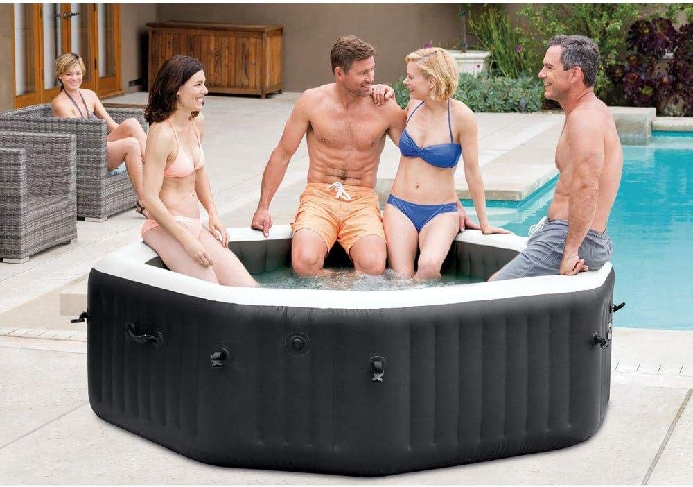 79" X 28" Inflatable Hot Tub Set with Cover, 4-Person Z6784