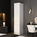 White 2 Door Tall Narrow Wardrobe Closet with Hanging Rod X731