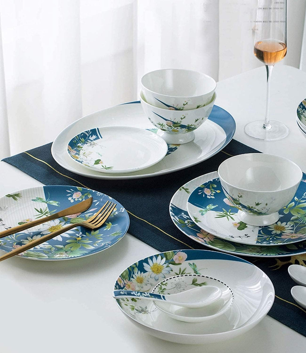56-Piece Ceramic Bone China Dinnerware Set S300