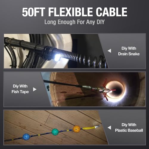 50FT Dual Lens Sewer Camera with Light A320