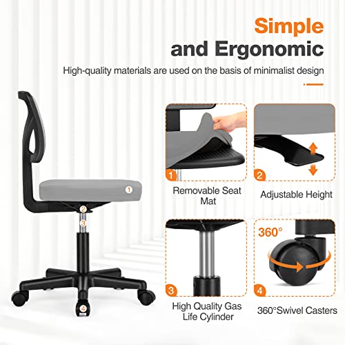 Black Mesh Desk Chair with Wheels H486
