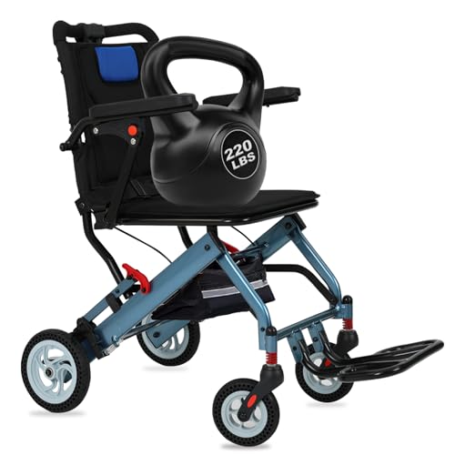 Ultra Light Transport Wheelchair with 8IN Honeycomb Tires R498620