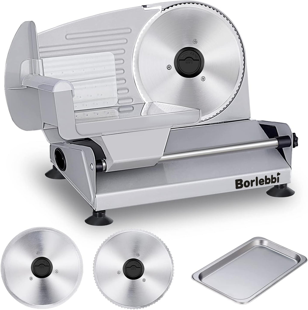 200W Electric Food Slicer with 7.5" Stainless Steel Blades O44459