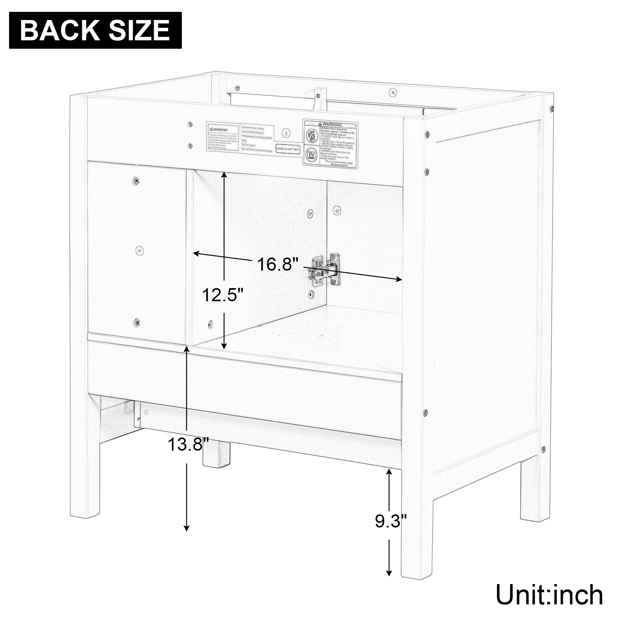Grey Solid Wood Bathroom Vanity Base D62056