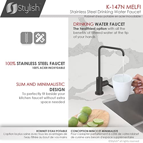 Matte Black Kitchen Sink Drinking Water Faucet T9623