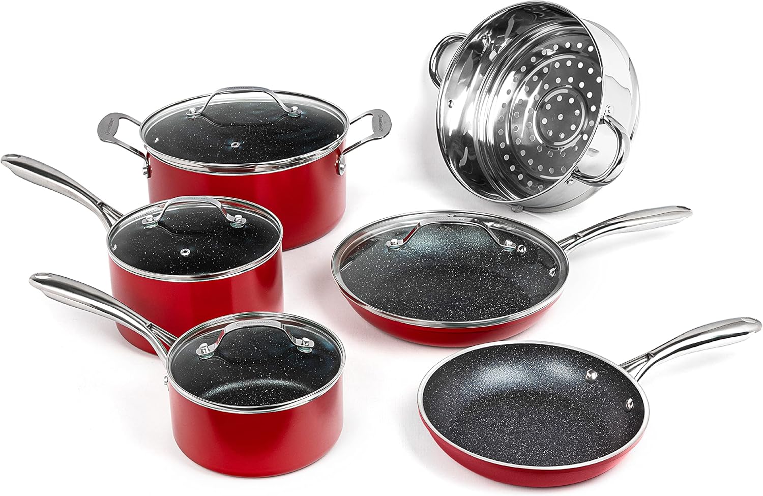 10pc Nonstick Granite Stone Cookware Set C133