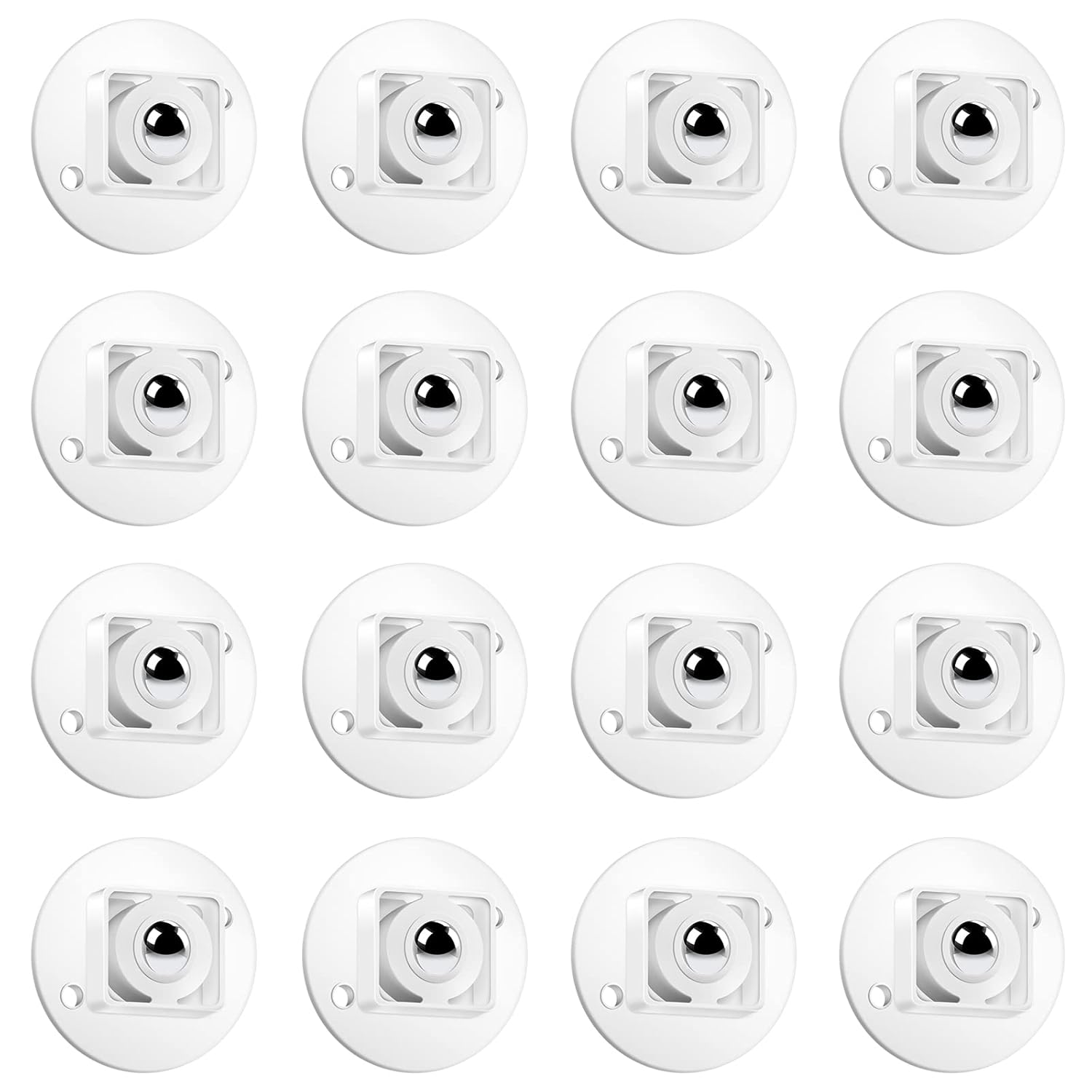 16 Pcs Self Adhesive Stainless Steel Swivel Caster Wheels N25835