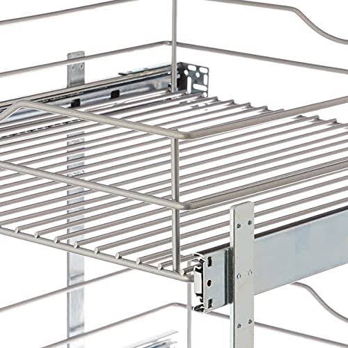 20.625 in. W x 21.75 in. D x 16.25 in. H Double Tier Pull Out Cabinet Organizer, Frosted Nickel I48976