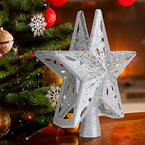 Gold Christmas Tree Topper with LED Projection I215