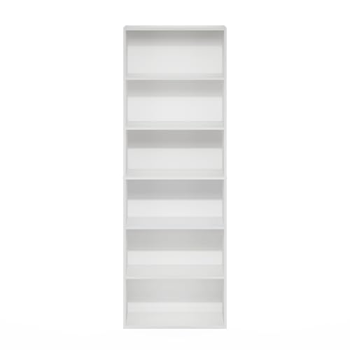 White 6-Tier Open Storage Bookcase N743090