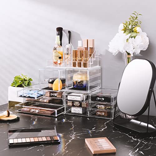 Clear Stackable 12 Drawers Makeup Organizer Q8379