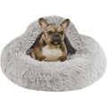 Soft Faux Fur Cat Bed Cave Hooded Blanket Dog Couch E43514