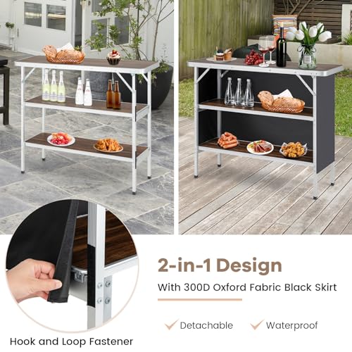 Brown Portable Bar Table with Carrying Bag B8728