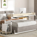 Beige Overbed Desk with Wheels X481894