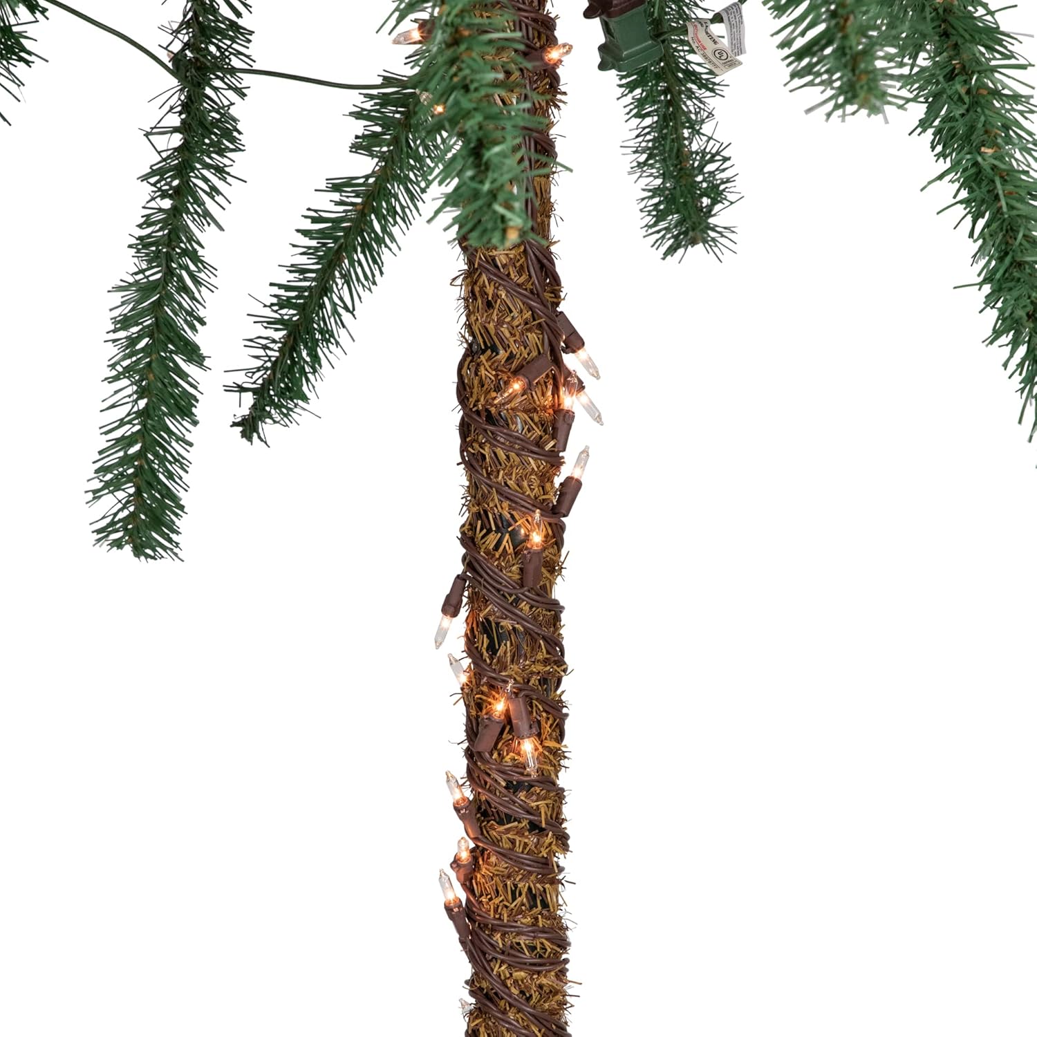 6' Pre-Lit Dual Artificial Tropical Palm Trees P40410