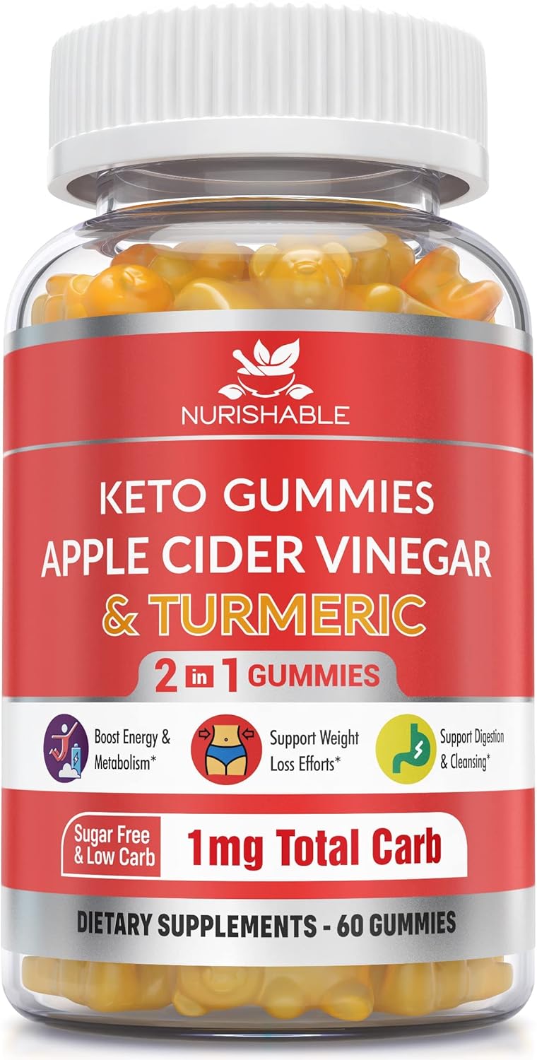 ACV Keto Gummies with Apple Cider Vinegar and Turmeric - 60 Gummies S781222
