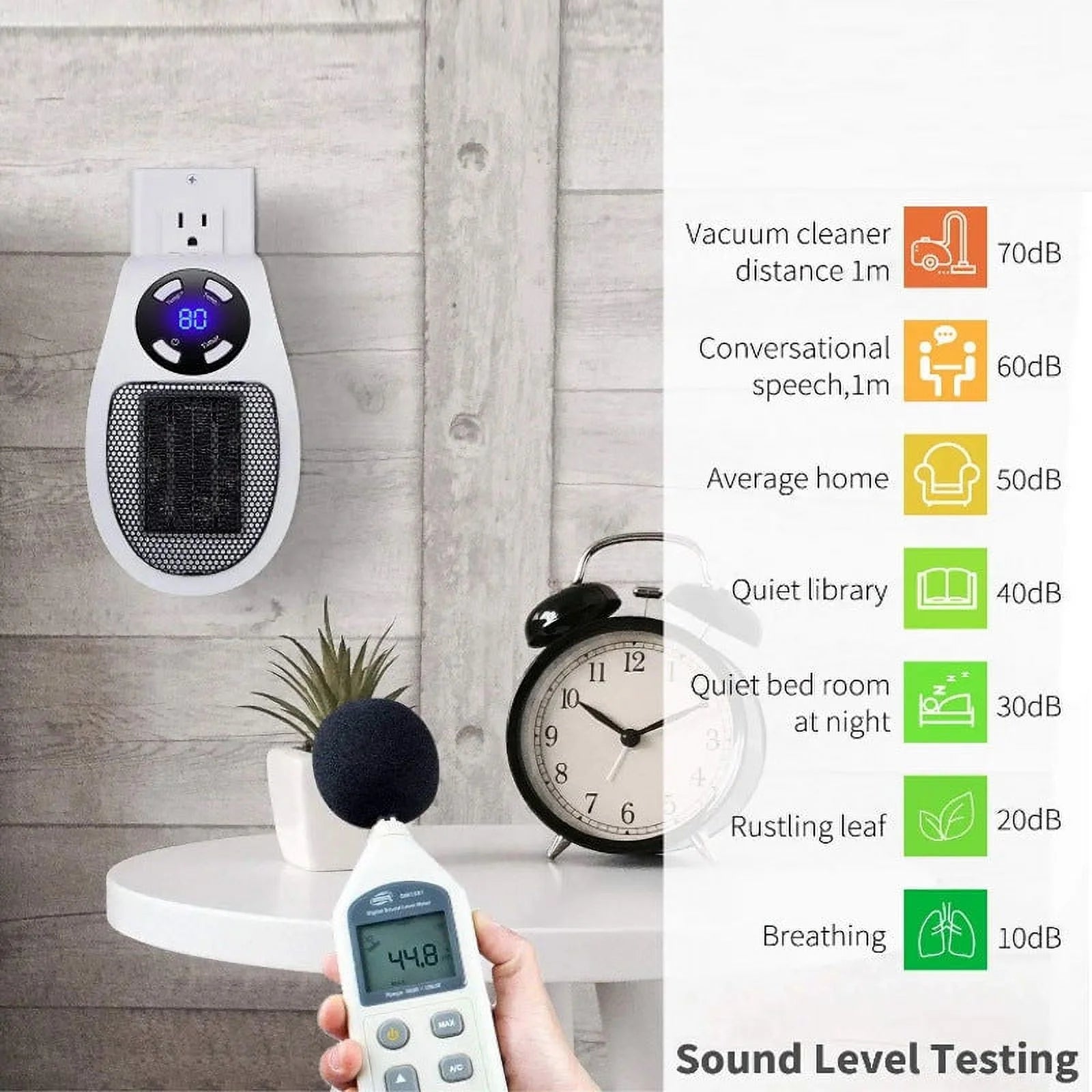 500W Mini Plug-in Wall Heater With Digital Timer F54030