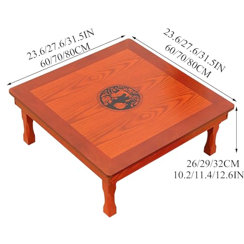 Folding Square Solid Wood Coffee Table (60cm) F2308