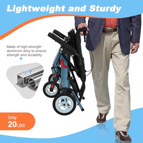 Ultra Light Transport Wheelchair with 8IN Honeycomb Tires R498620