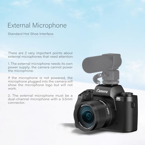 4K 64MP WiFi Touch Screen Digital Camera with Flash, 32GB SD Card, Lens Hood, 3000mAH Battery - Black K660763