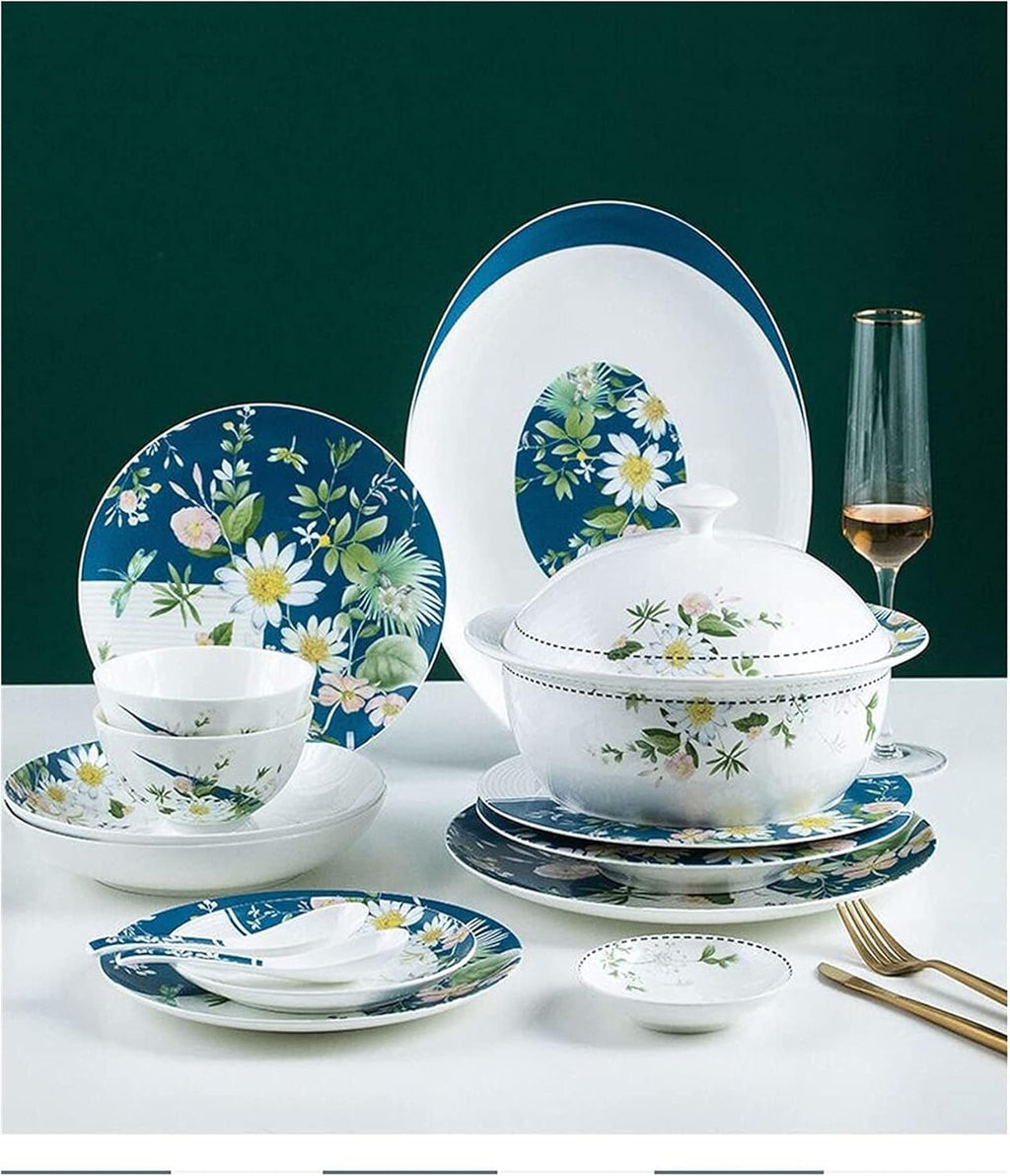 56-Piece Ceramic Bone China Dinnerware Set S300